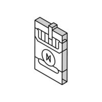 cigarrillo nicotina isométrica icono vector ilustración