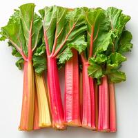 AI generated Rhubarb on a white isolated background - AI generated image photo