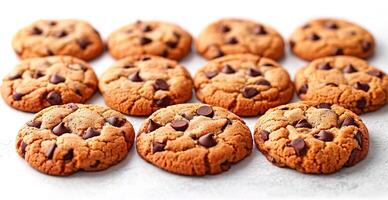 ai generado clásico americano chocolate chip galletas - ai generado imagen foto