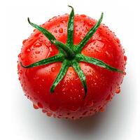 AI generated Fresh tomatoes on a white background - AI generated image photo