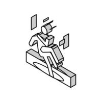 saw cuts man dangerous accident isometric icon vector illustration