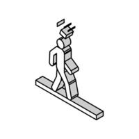 falling brick man head isometric icon vector illustration