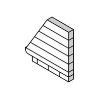 techo edificio estructura isométrica icono vector ilustración