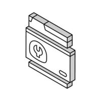 Servicio charla larva del moscardón isométrica icono vector ilustración