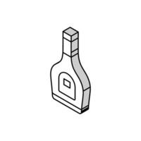 brandy glass bottle isometric icon vector illustration