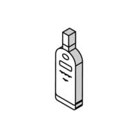 vodka glass bottle isometric icon vector illustration