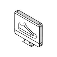 shoe design computer screen isometric icon vector illustration