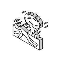 explosion fall man accident isometric icon vector illustration