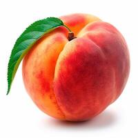 AI generated Southern fruit, peaches on white isolated background - AI generated image photo