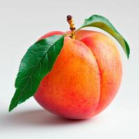 AI generated Southern fruit, peaches on white isolated background - AI generated image photo