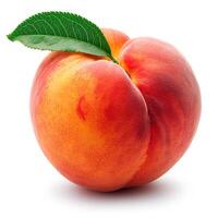 AI generated Southern fruit, peaches on white isolated background - AI generated image photo