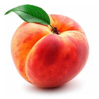 AI generated Southern fruit, peaches on white isolated background - AI generated image photo