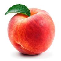 AI generated Southern fruit, peaches on white isolated background - AI generated image photo