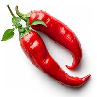 AI generated Hot chili pepper on white isolated background - AI generated image photo