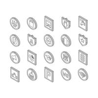 Public Service Signs Collection isometric icons set vector