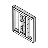 jail cell bars crime isometric icon vector illustration