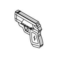 Taser pistola crimen isométrica icono vector ilustración