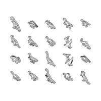 dinosaur dino animal cute isometric icons set vector