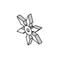 shuriken weapon military isometric icon vector illustration