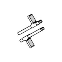 tonfa arma militar isométrica icono vector ilustración