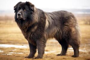 AI generated Purebred purebred beautiful breed of dog Caucasian shepherd dog, background nature. photo