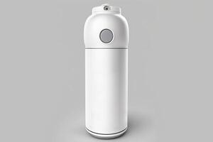 AI generated Spray can mockup with paint. Space for text on a white background. AI generated. photo