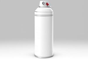 AI generated Spray can mockup with paint. Space for text on a white background. AI generated. photo