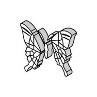 malabar congregado pavo real insecto isométrica icono vector ilustración