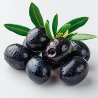 AI generated Olives on a white isolated background - AI generated image photo