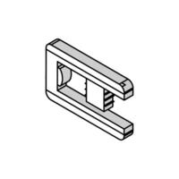 glass shelf bracket hardware furniture fitting isometric icon vector illustration