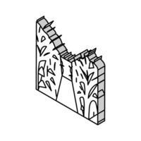 maíz laberinto otoño temporada isométrica icono vector ilustración