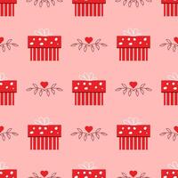 Seamless pattern with envelopes and hearts for Valentine's Day. Love Letter. Flat style vector image.