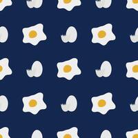 Simple seamless pattern of scrambled eggs. Fried egg for food background, backdrop. Vector
