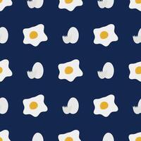 Simple seamless pattern of scrambled eggs. Fried egg for food background, backdrop. Vector