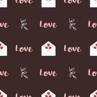 Seamless pattern with envelopes and hearts for Valentine's Day. Love Letter. Flat style vector image.