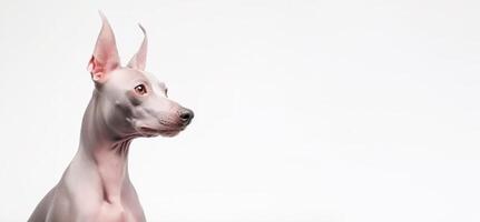 ai generado mexicano sin pelo perro xoloitzcuintli de pura raza hermosa raza de perro, antecedentes naturaleza foto