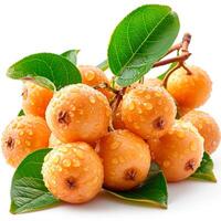 AI generated Longan, exotic fruit on white isolated background - AI generated image photo