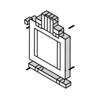 transformer electronic component isometric icon vector illustration