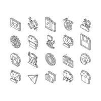 Nostalgia And Memory Collection isometric icons set vector