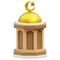3d mosque symbol, Mosque dome. 3D rendering Ramadan illustration photo