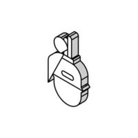 hand grenade weapon war isometric icon vector illustration