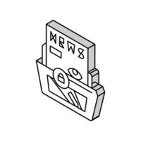 investigador periodismo Noticias medios de comunicación isométrica icono vector ilustración