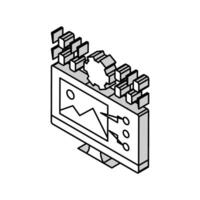 ai image generation future technology isometric icon vector illustration