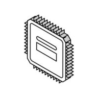 microcontrolador electrónico componente isométrica icono vector ilustración