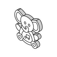 musical stuffed animal toy baby isometric icon vector illustration