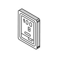 100 terabyte hard drive future technology isometric icon vector illustration