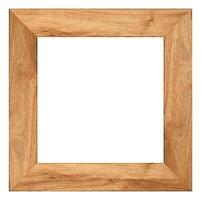 Blank square brown wooden frame on isolated background photo