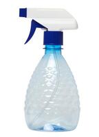 Empty plastic spray bottle on isolated background photo