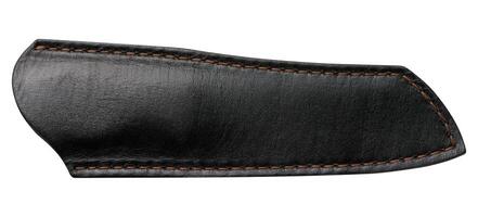 Black leather sheath for a knife on a white isolated background photo