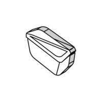 almuerzo caja vaso colegio isométrica icono vector ilustración